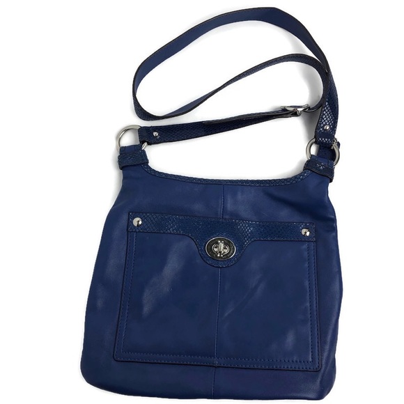 Coach Handbags - Coach Leather Purse, Blue Silver Accents